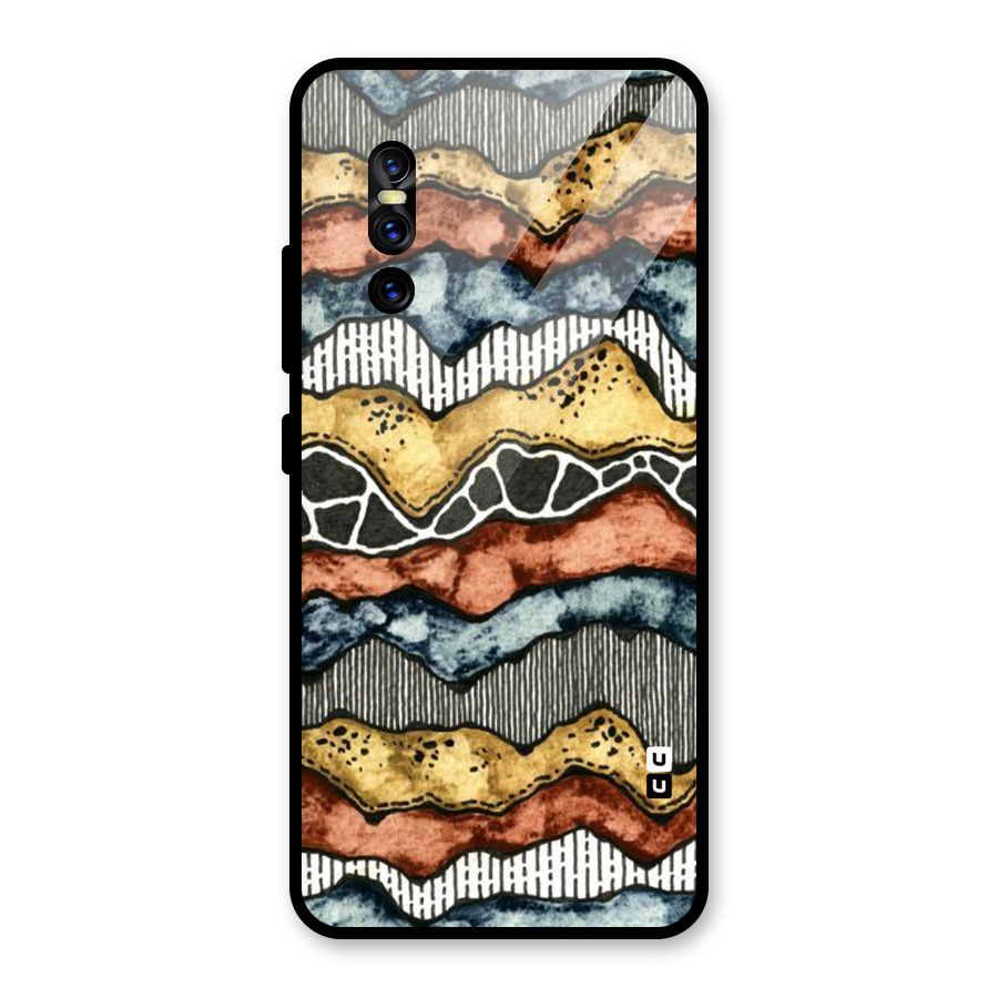 Best Texture Pattern Glass Back Case for Vivo V15 Pro