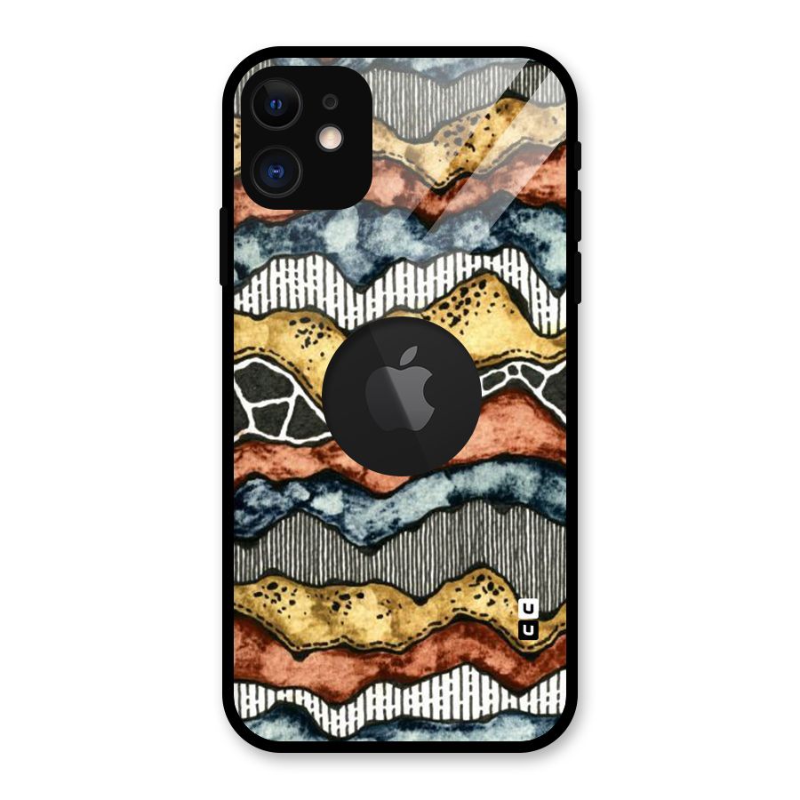 Best Texture Pattern Glass Back Case for iPhone 11 Logo Cut