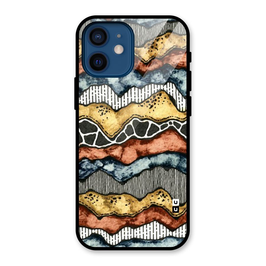 Best Texture Pattern Glass Back Case for iPhone 12 Mini