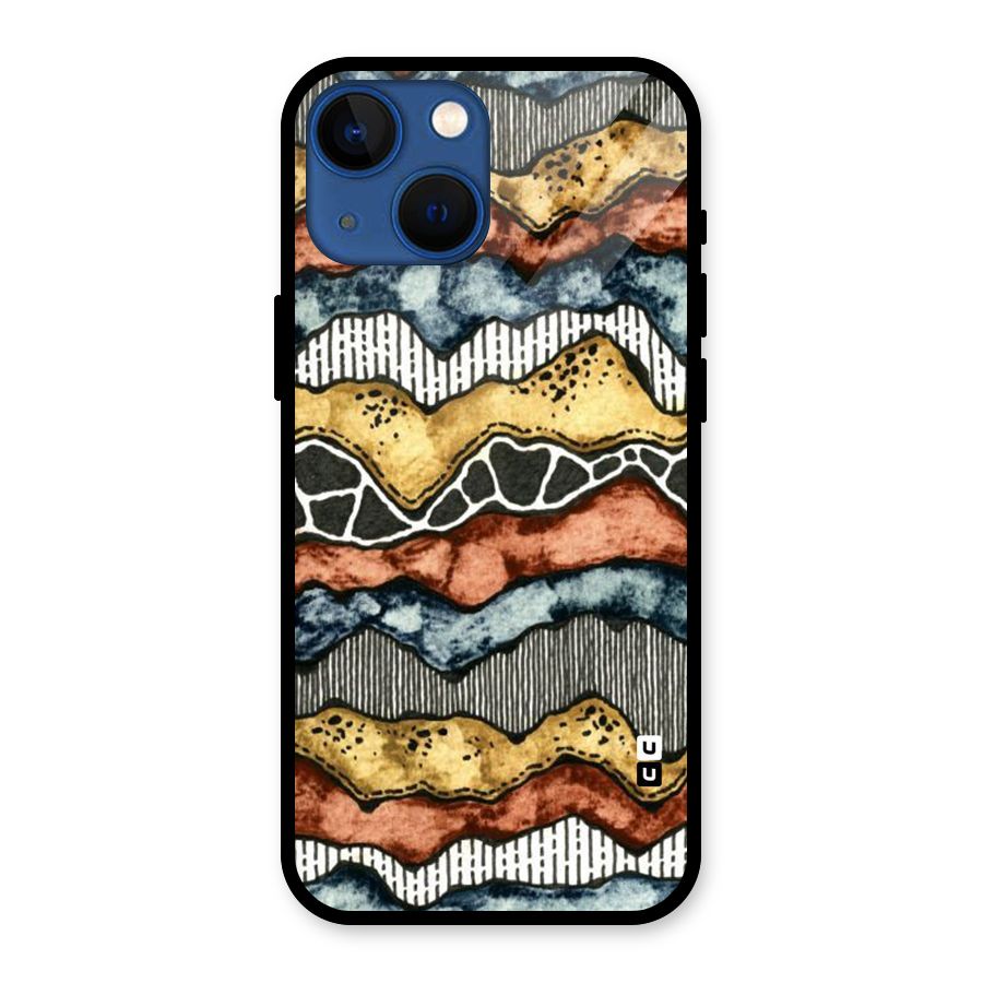 Best Texture Pattern Glass Back Case for iPhone 13 Mini