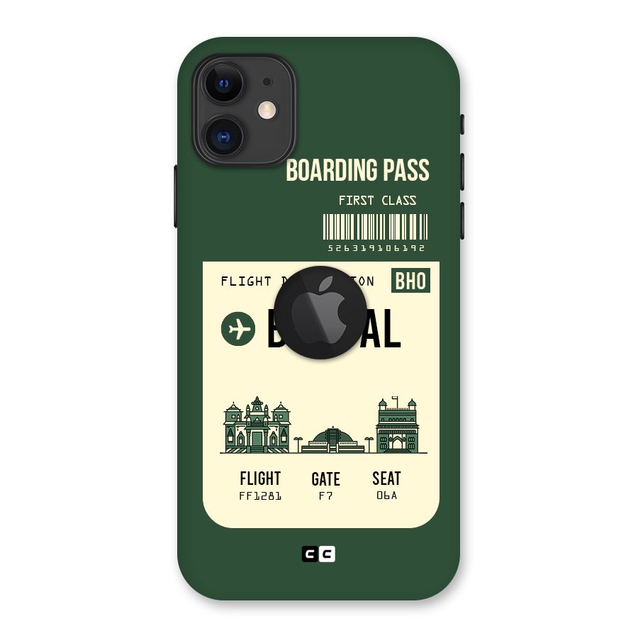 Bhopal Boarding Pass Back Case for iPhone 11 Logo Cut