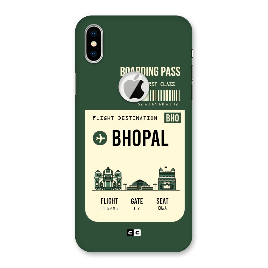 Bhopal Boarding Pass Back Case for iPhone X Logo Cut