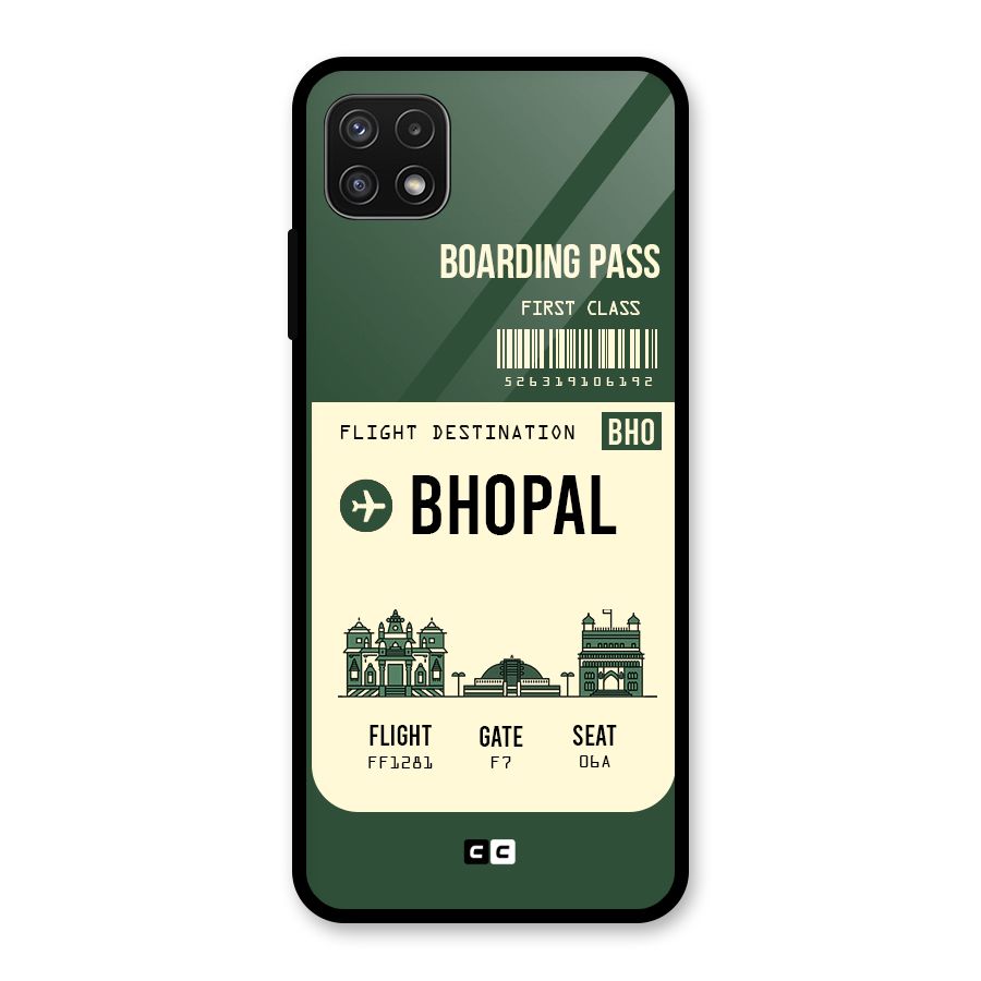 Bhopal Boarding Pass Glass Back Case for Galaxy A22 5G