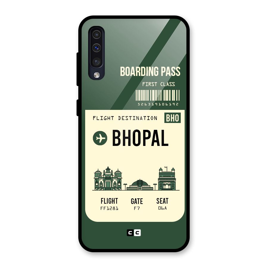 Bhopal Boarding Pass Glass Back Case for Galaxy A30s