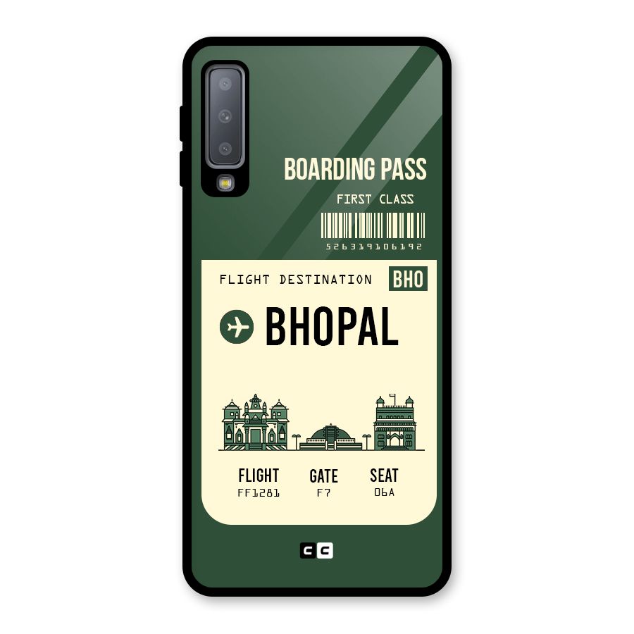 Bhopal Boarding Pass Glass Back Case for Galaxy A7 (2018)