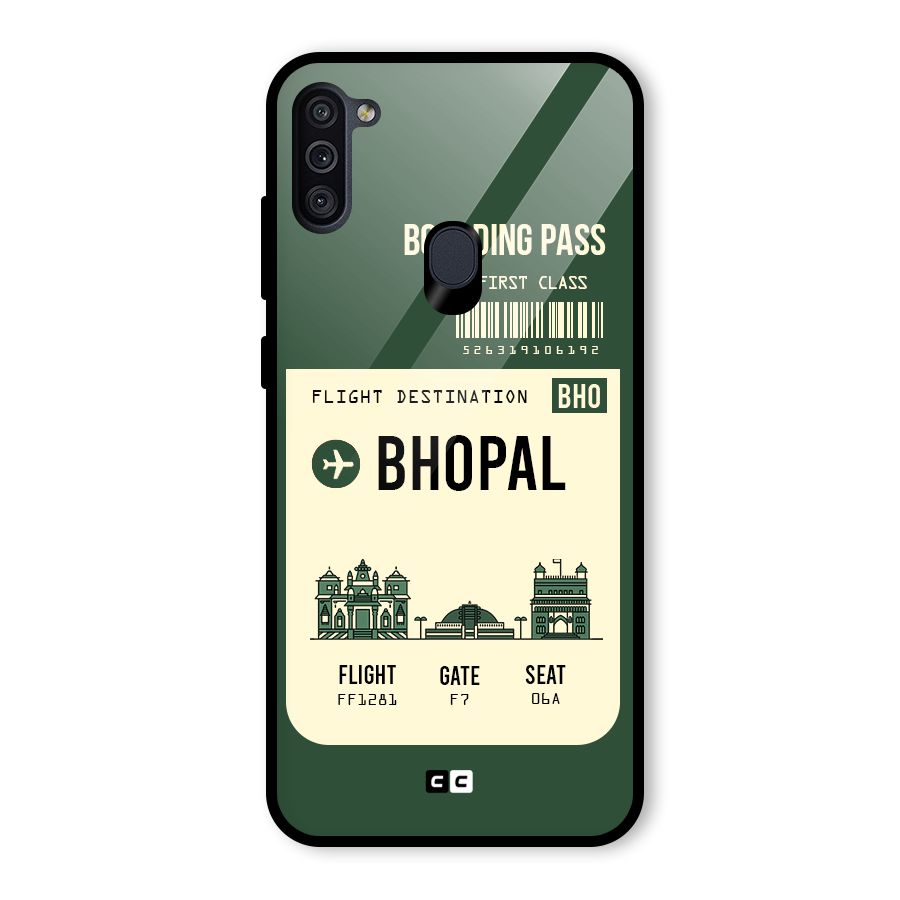Bhopal Boarding Pass Glass Back Case for Galaxy M11