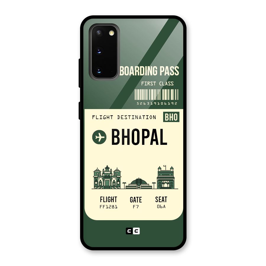 Bhopal Boarding Pass Glass Back Case for Galaxy S20