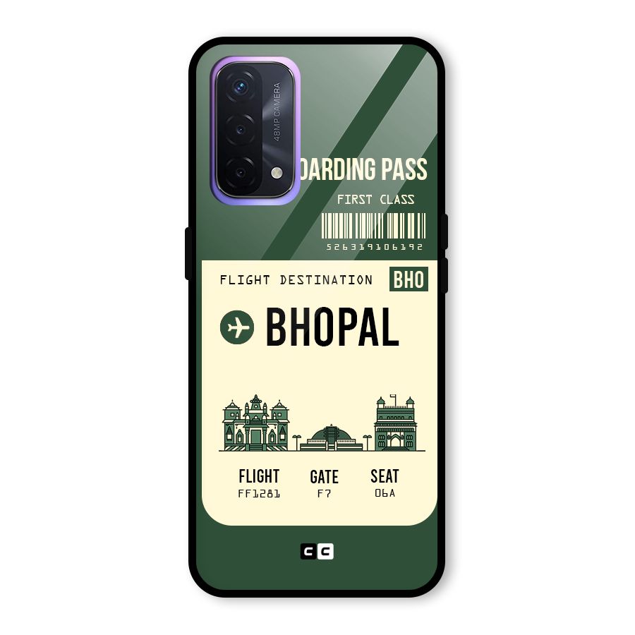 Bhopal Boarding Pass Glass Back Case for Oppo A74 5G