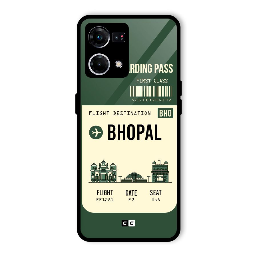 Bhopal Boarding Pass Glass Back Case for Oppo F21 Pro 4G