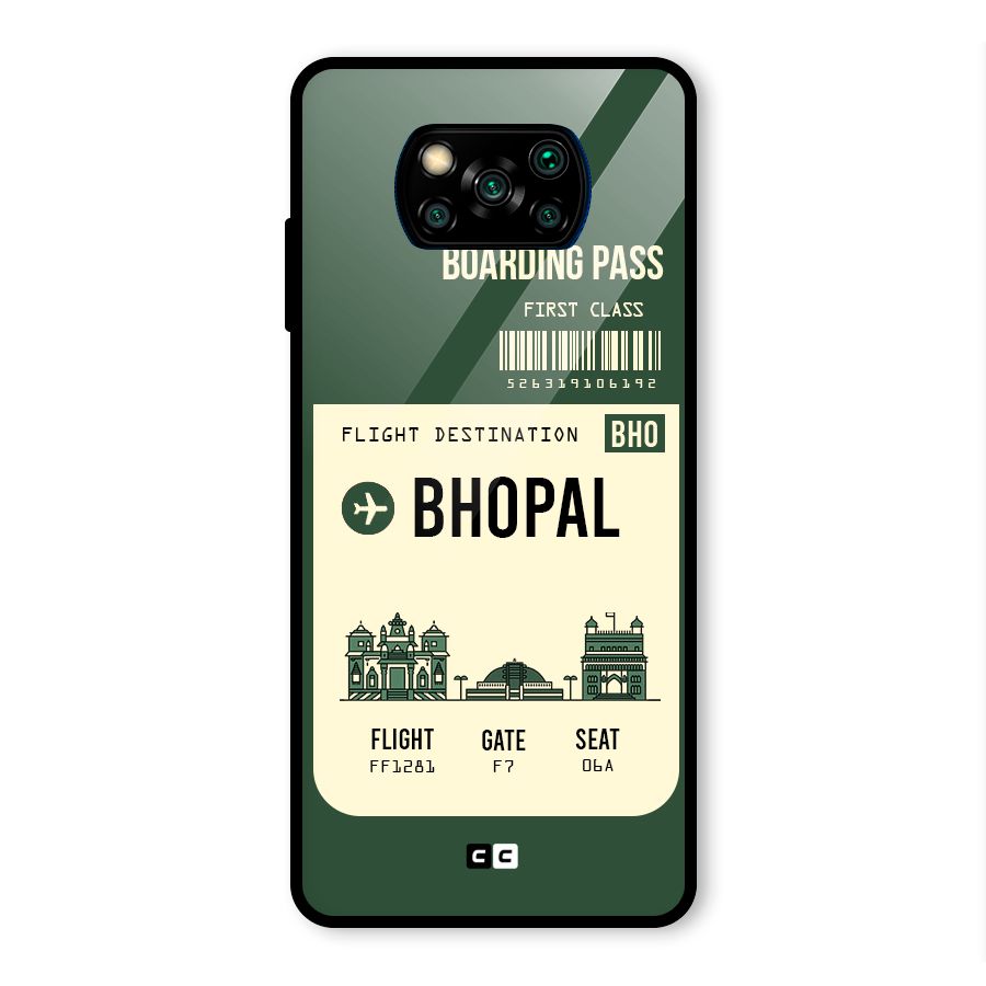 Bhopal Boarding Pass Glass Back Case for Poco X3 Pro
