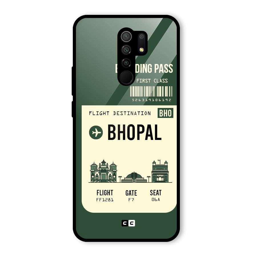 Bhopal Boarding Pass Glass Back Case for Redmi 9 Prime