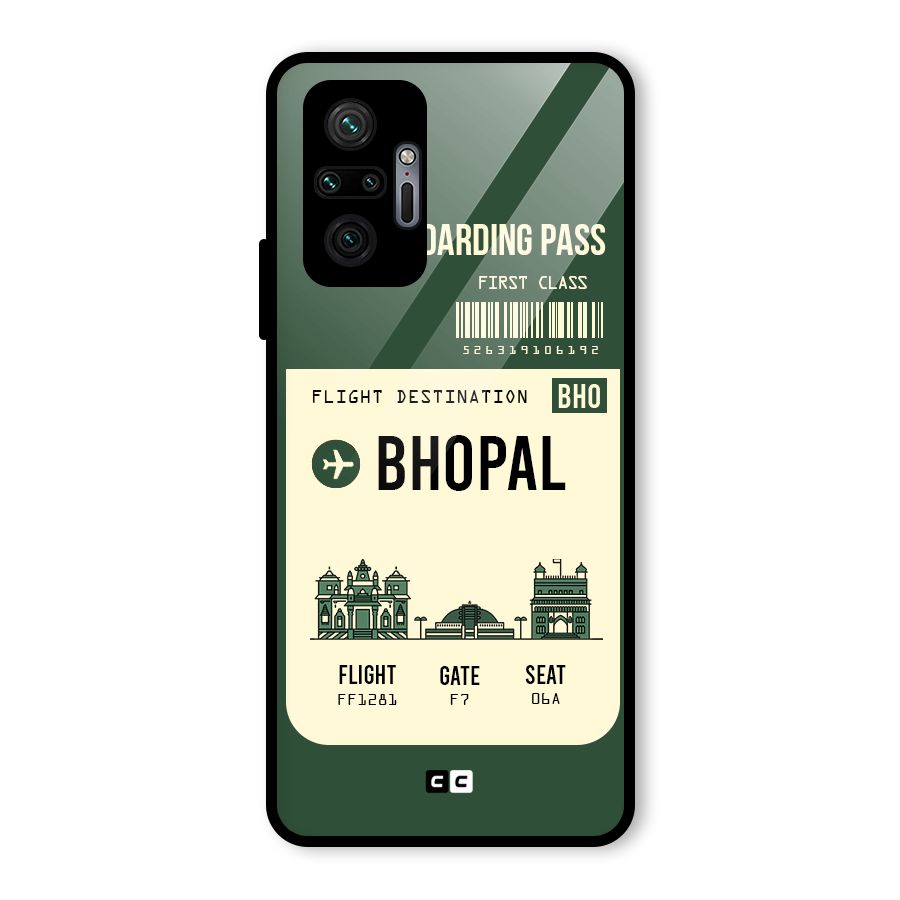 Bhopal Boarding Pass Glass Back Case for Redmi Note 10 Pro