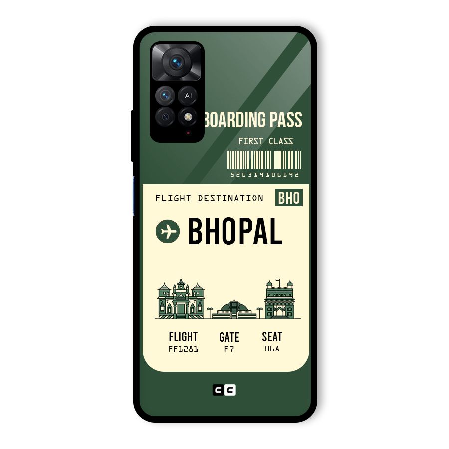 Bhopal Boarding Pass Glass Back Case for Redmi Note 11 Pro