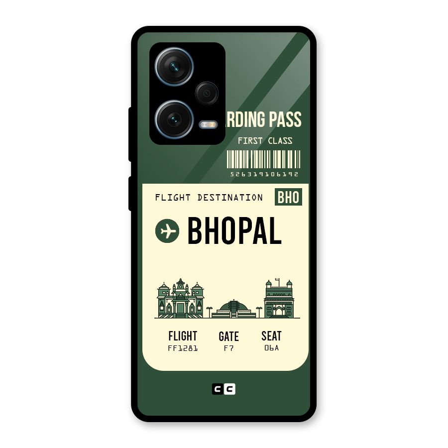 Bhopal Boarding Pass Glass Back Case for Redmi Note 12 Pro Plus 5G