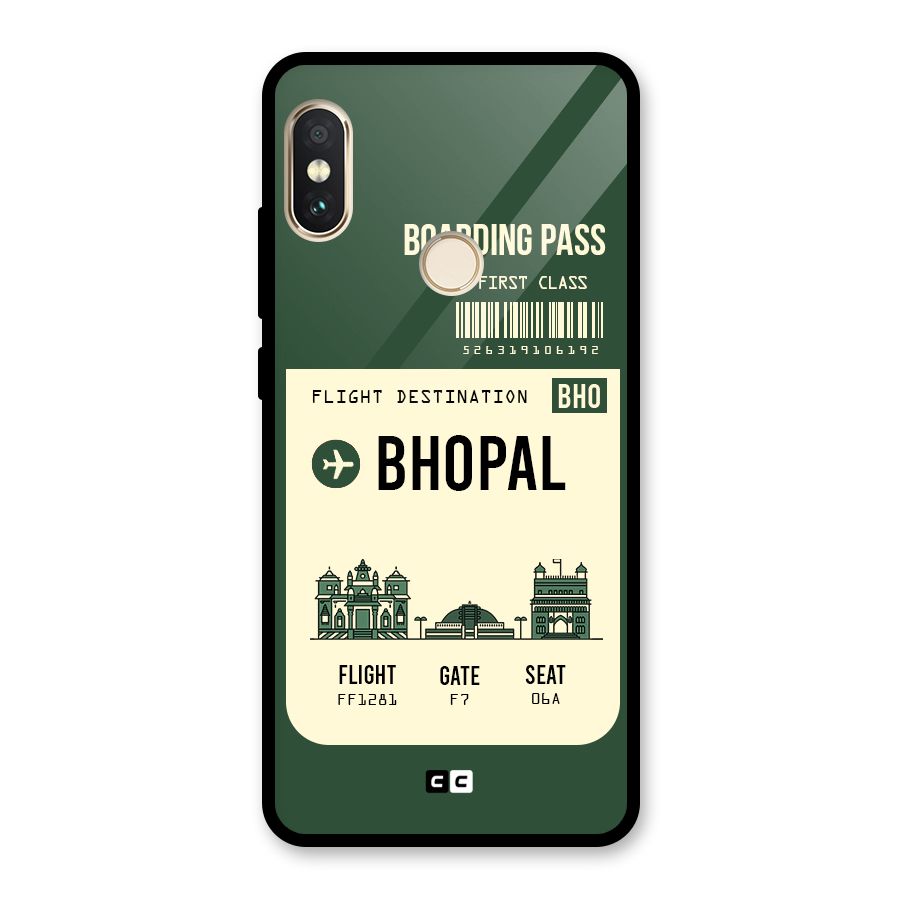 Bhopal Boarding Pass Glass Back Case for Redmi Note 5 Pro
