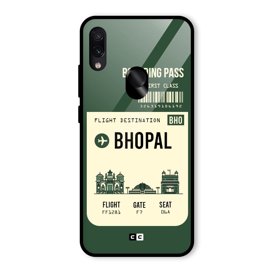 Bhopal Boarding Pass Glass Back Case for Redmi Note 7 Pro
