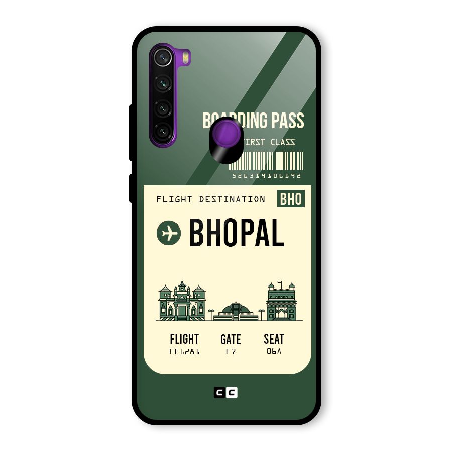 Bhopal Boarding Pass Glass Back Case for Redmi Note 8