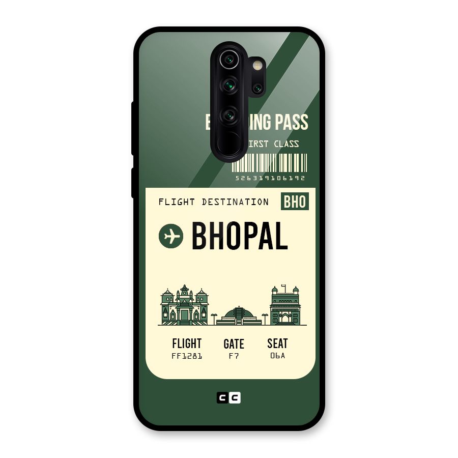 Bhopal Boarding Pass Glass Back Case for Redmi Note 8 Pro