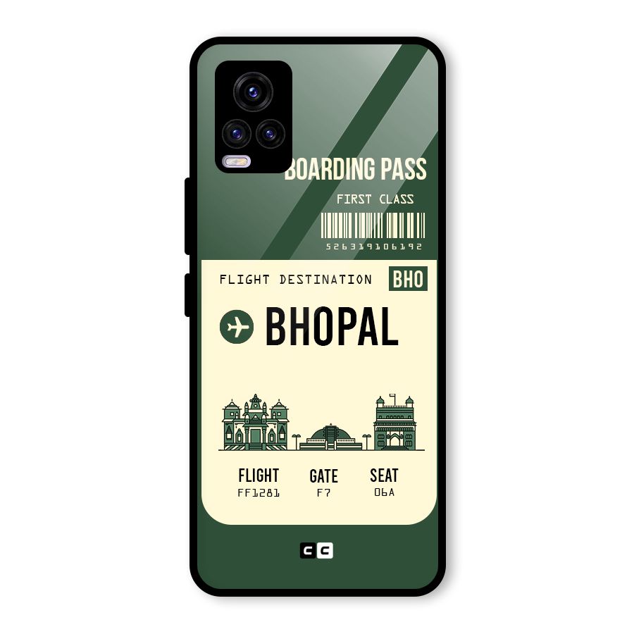 Bhopal Boarding Pass Glass Back Case for Vivo V20