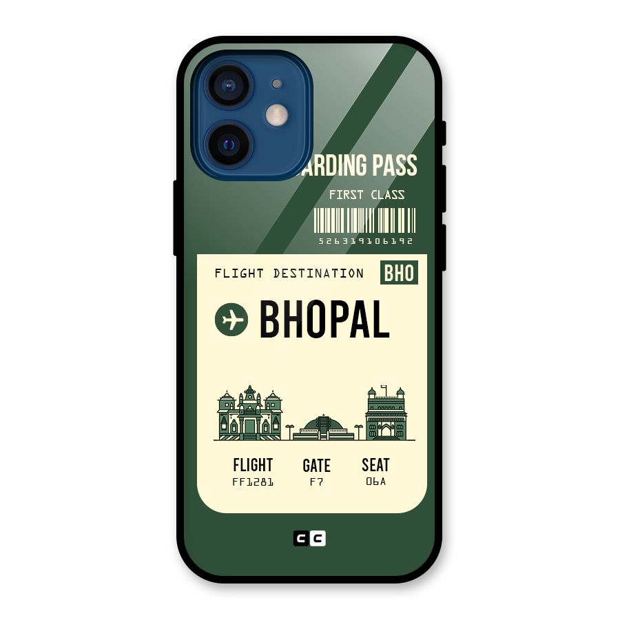 Bhopal Boarding Pass Glass Back Case for iPhone 12 Mini