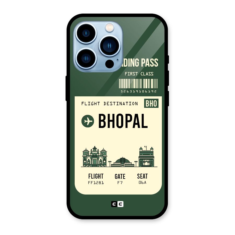 Bhopal Boarding Pass Glass Back Case for iPhone 13 Pro