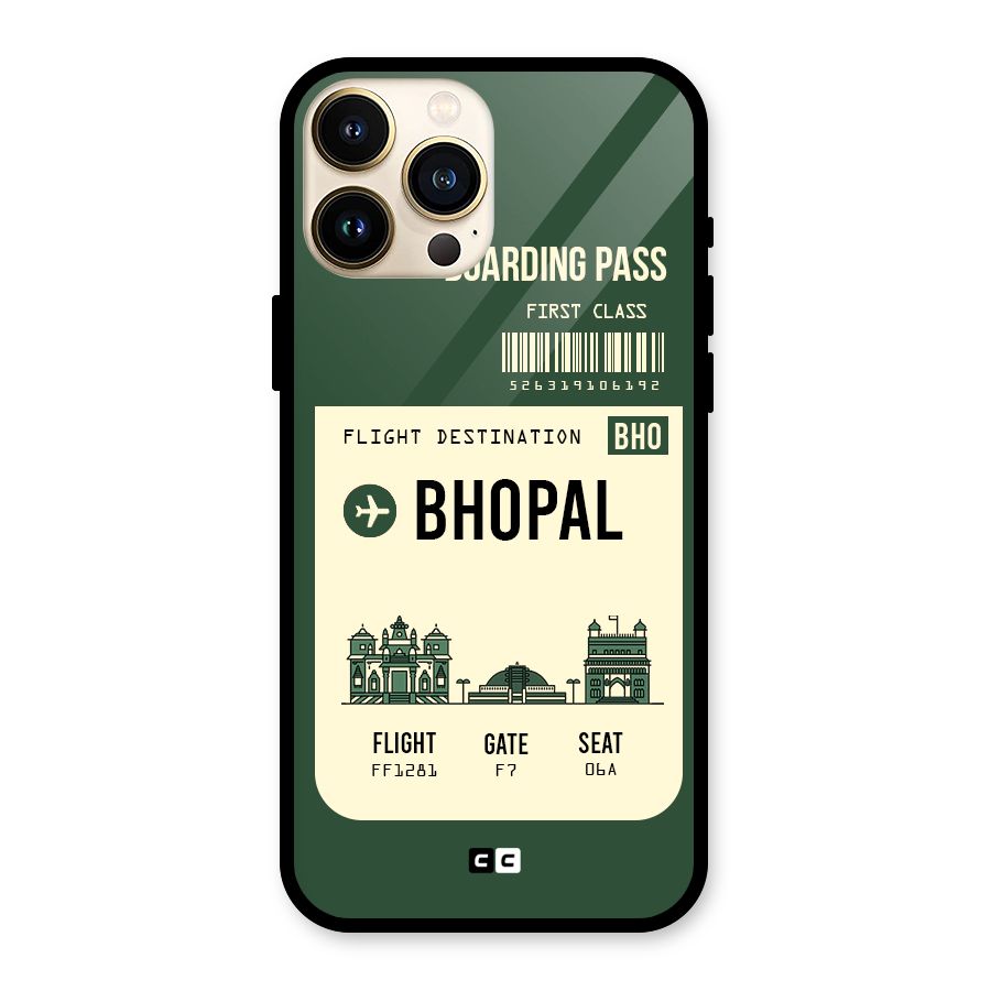 Bhopal Boarding Pass Glass Back Case for iPhone 13 Pro Max