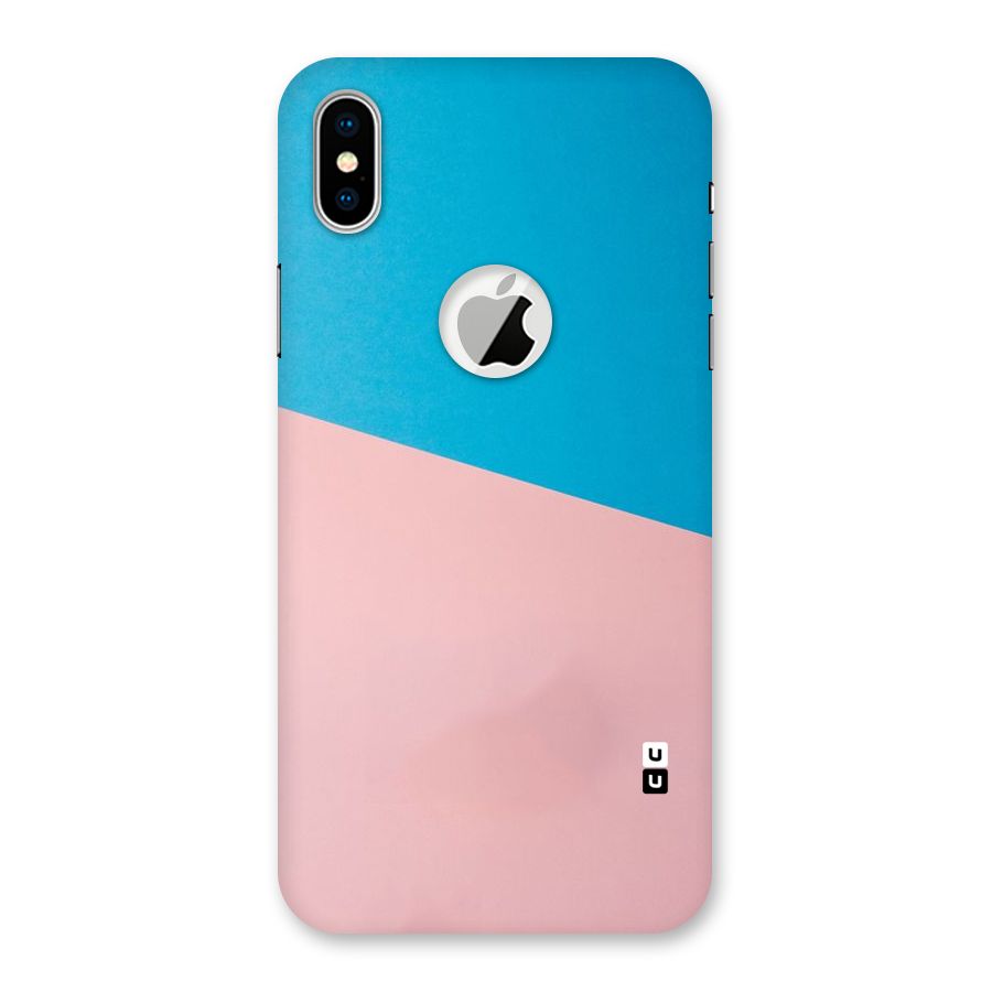 Bicolor Design Back Case for iPhone X Logo Cut