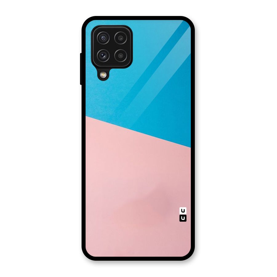 Bicolor Design Glass Back Case for Galaxy A22 4G