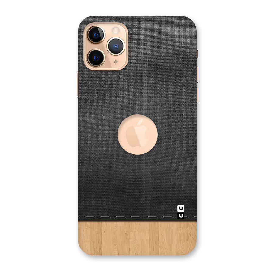 Bicolor Wood Texture Back Case for iPhone 11 Pro Max Logo Cut