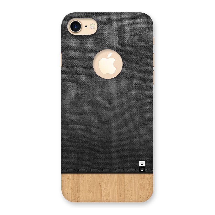 Bicolor Wood Texture Back Case for iPhone 7 Logo Cut