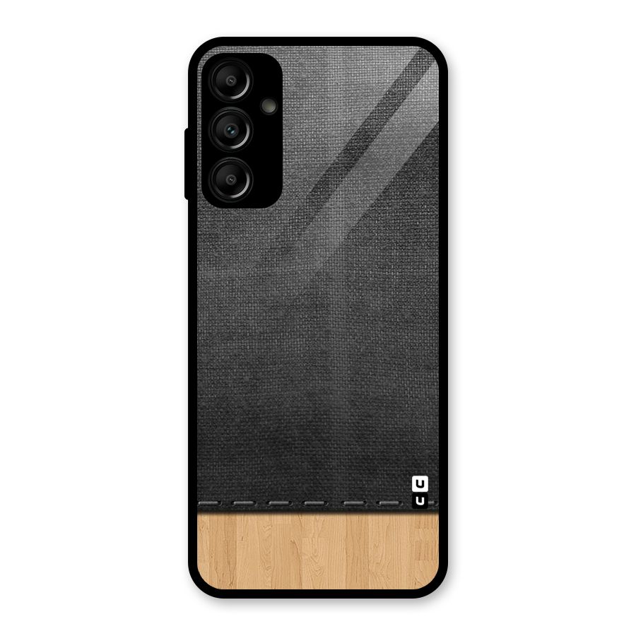Bicolor Wood Texture Glass Back Case for Galaxy A14 5G