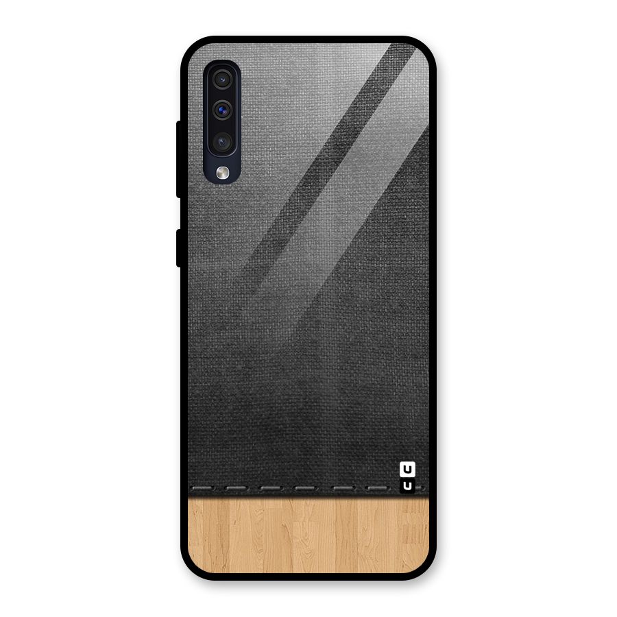 Bicolor Wood Texture Glass Back Case for Galaxy A30s