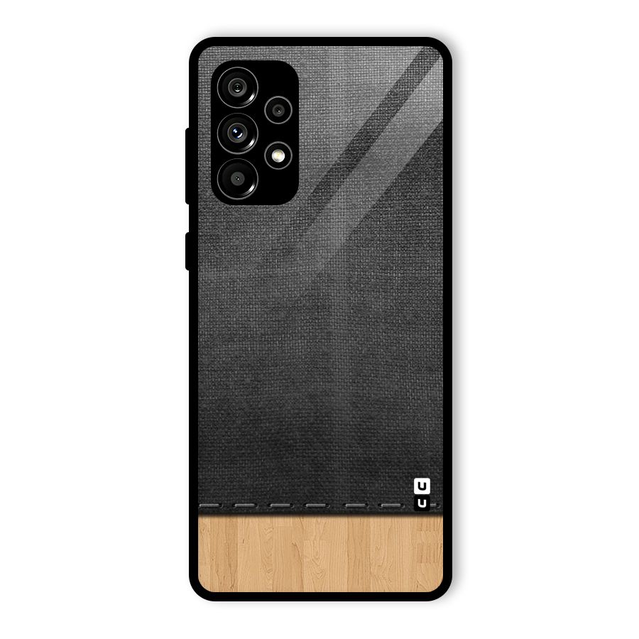 Bicolor Wood Texture Glass Back Case for Galaxy A73 5G
