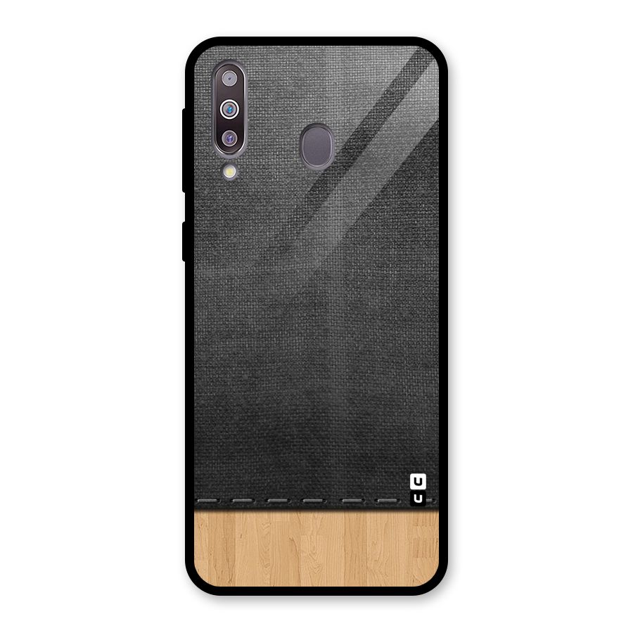 Bicolor Wood Texture Glass Back Case for Galaxy M30