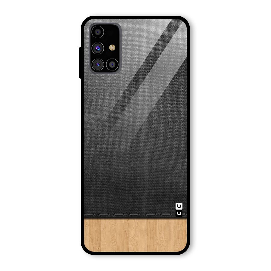 Bicolor Wood Texture Glass Back Case for Galaxy M31s