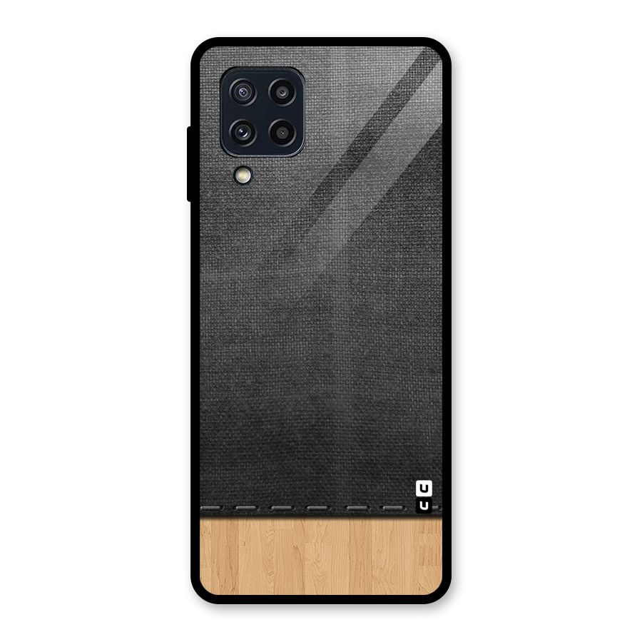 Bicolor Wood Texture Glass Back Case for Galaxy M32