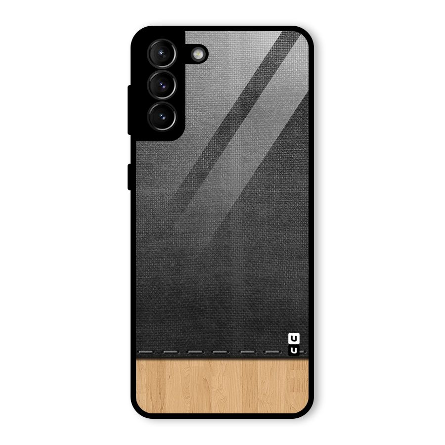 Bicolor Wood Texture Glass Back Case for Galaxy S21 Plus