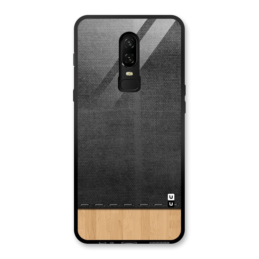 Bicolor Wood Texture Glass Back Case for OnePlus 6