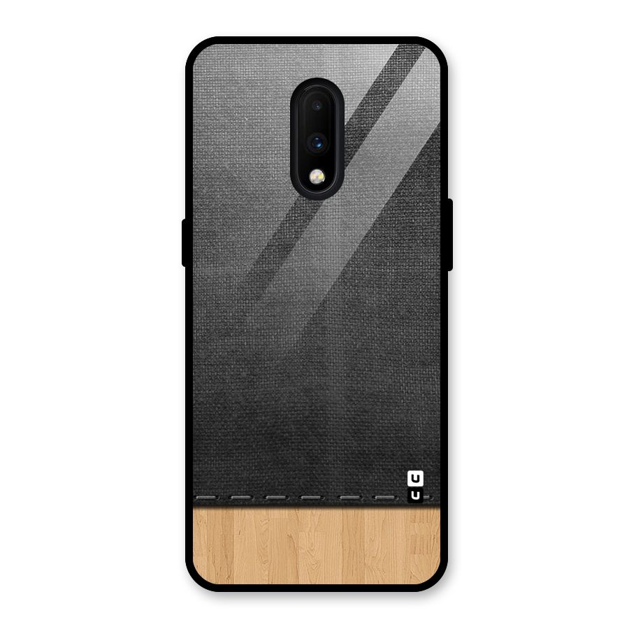 Bicolor Wood Texture Glass Back Case for OnePlus 7