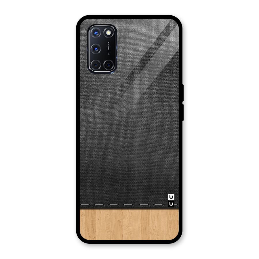Bicolor Wood Texture Glass Back Case for Oppo A52