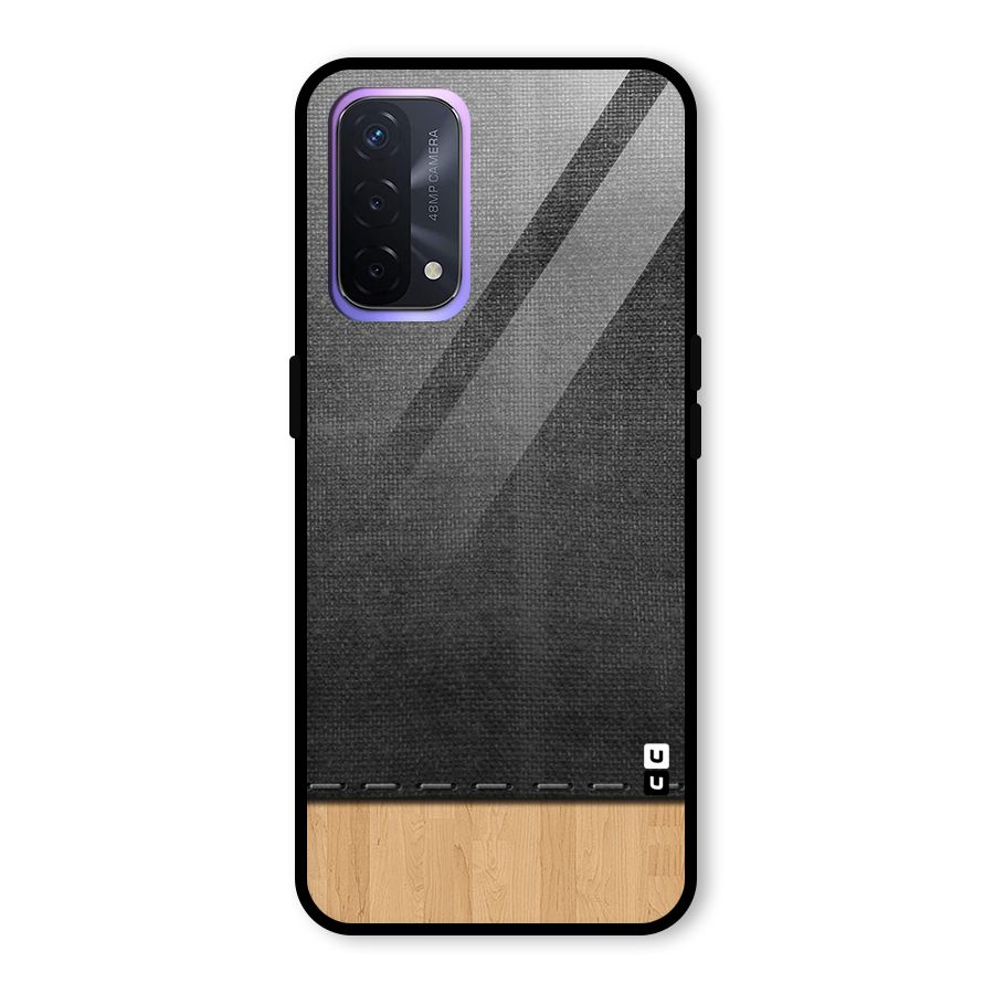 Bicolor Wood Texture Glass Back Case for Oppo A74 5G