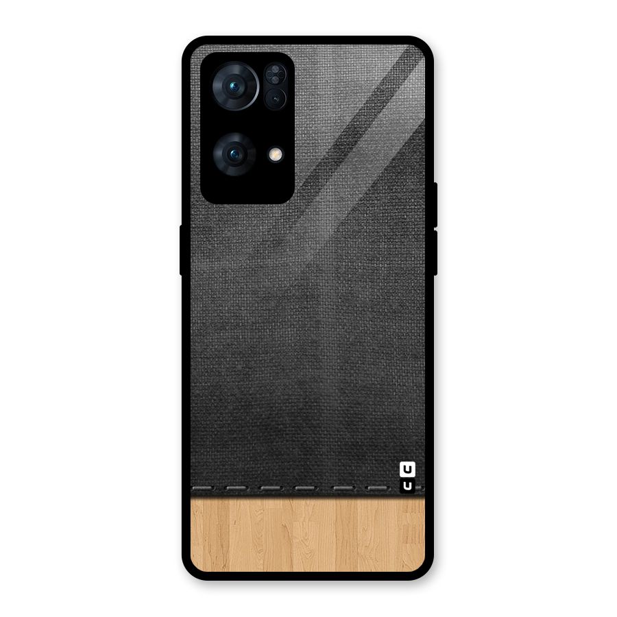Bicolor Wood Texture Glass Back Case for Oppo Reno7 Pro 5G