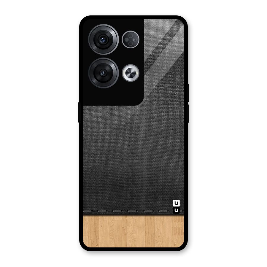 Bicolor Wood Texture Glass Back Case for Oppo Reno8 Pro 5G