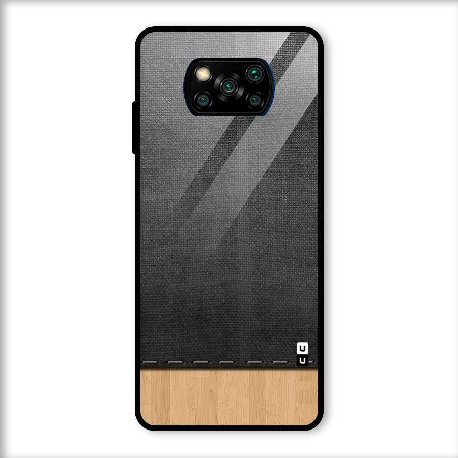 Bicolor Wood Texture Glass Back Case for Poco X3