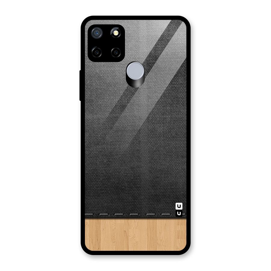 Bicolor Wood Texture Glass Back Case for Realme C12