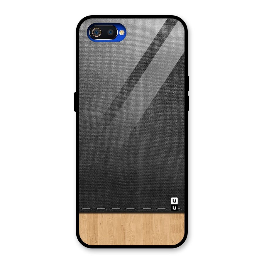 Bicolor Wood Texture Glass Back Case for Realme C2