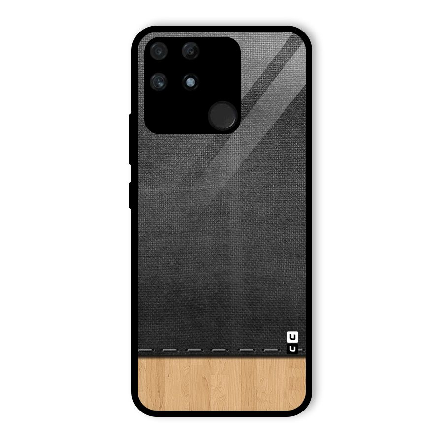 Bicolor Wood Texture Glass Back Case for Realme Narzo 50A