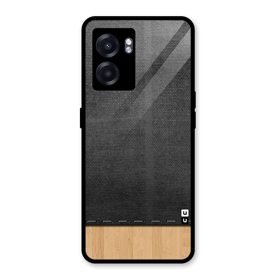 Bicolor Wood Texture Glass Back Case for Realme Narzo 50 5G