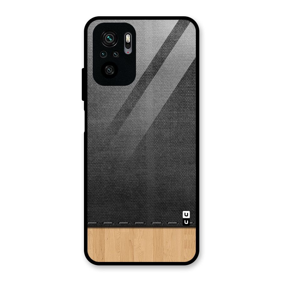 Bicolor Wood Texture Glass Back Case for Redmi Note 10S
