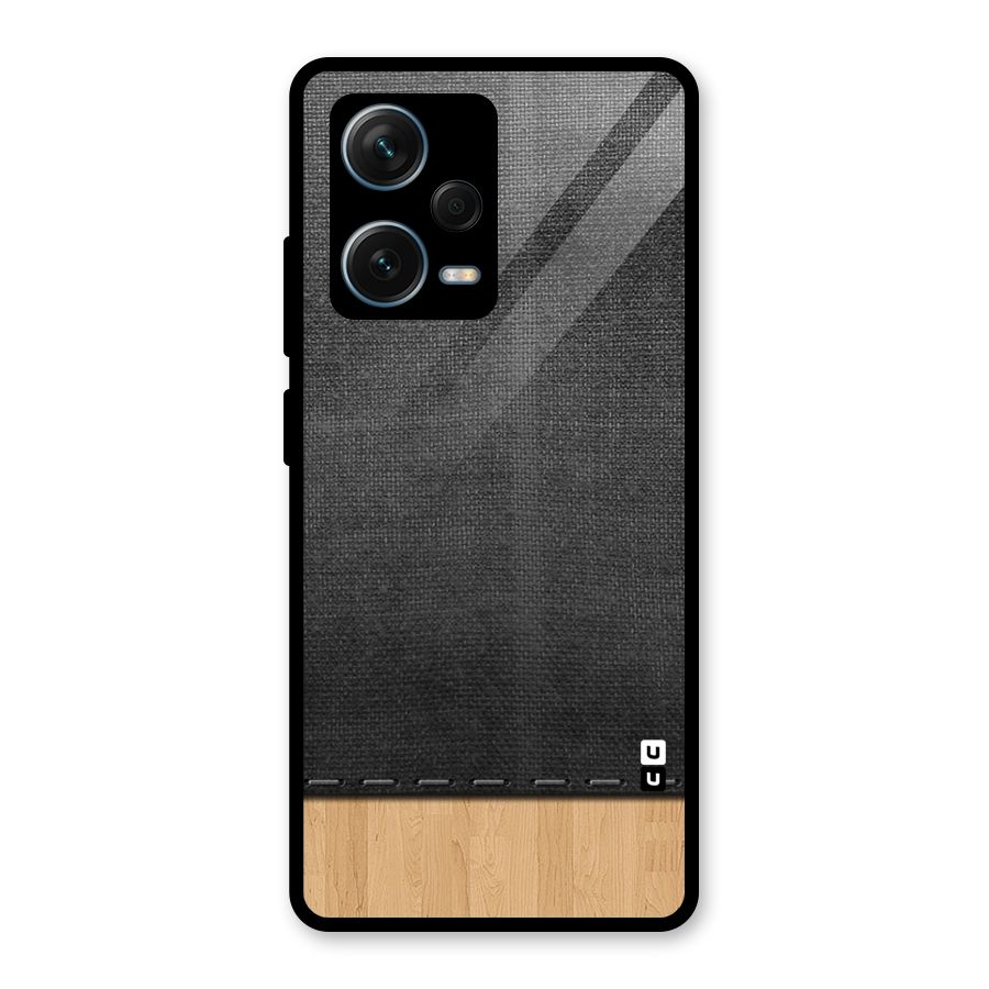 Bicolor Wood Texture Glass Back Case for Redmi Note 12 Pro Plus 5G